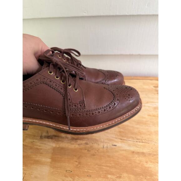 Cole Haan Mens 7M Grand Os Mens Brown Cooper Square Wingtip Loafer SHoe Chestnut - Picture 5 of 9